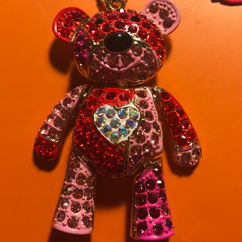 Valentines Day!!  Colorful teddy bear necklace 3 AVAILABLE - Picture 2 of 7